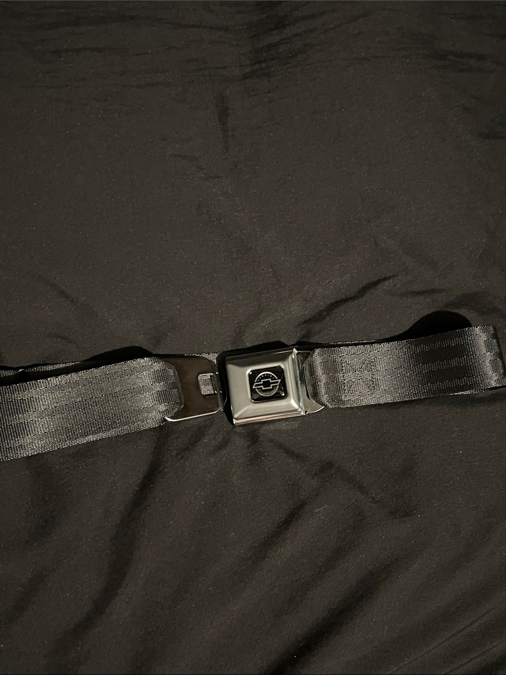 Buckle-Down Black Webbed Belt with Polished Square Buckle